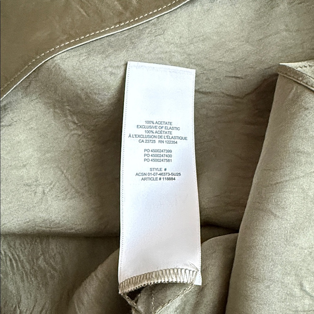 Aritzia Babaton Sundried Olive Midi Satin Skirt 0 - Picture 6 of 6